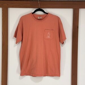 Comfort Colors London Big Ben Graphic Pocket TShirt Mens Large Terracotta Cotton